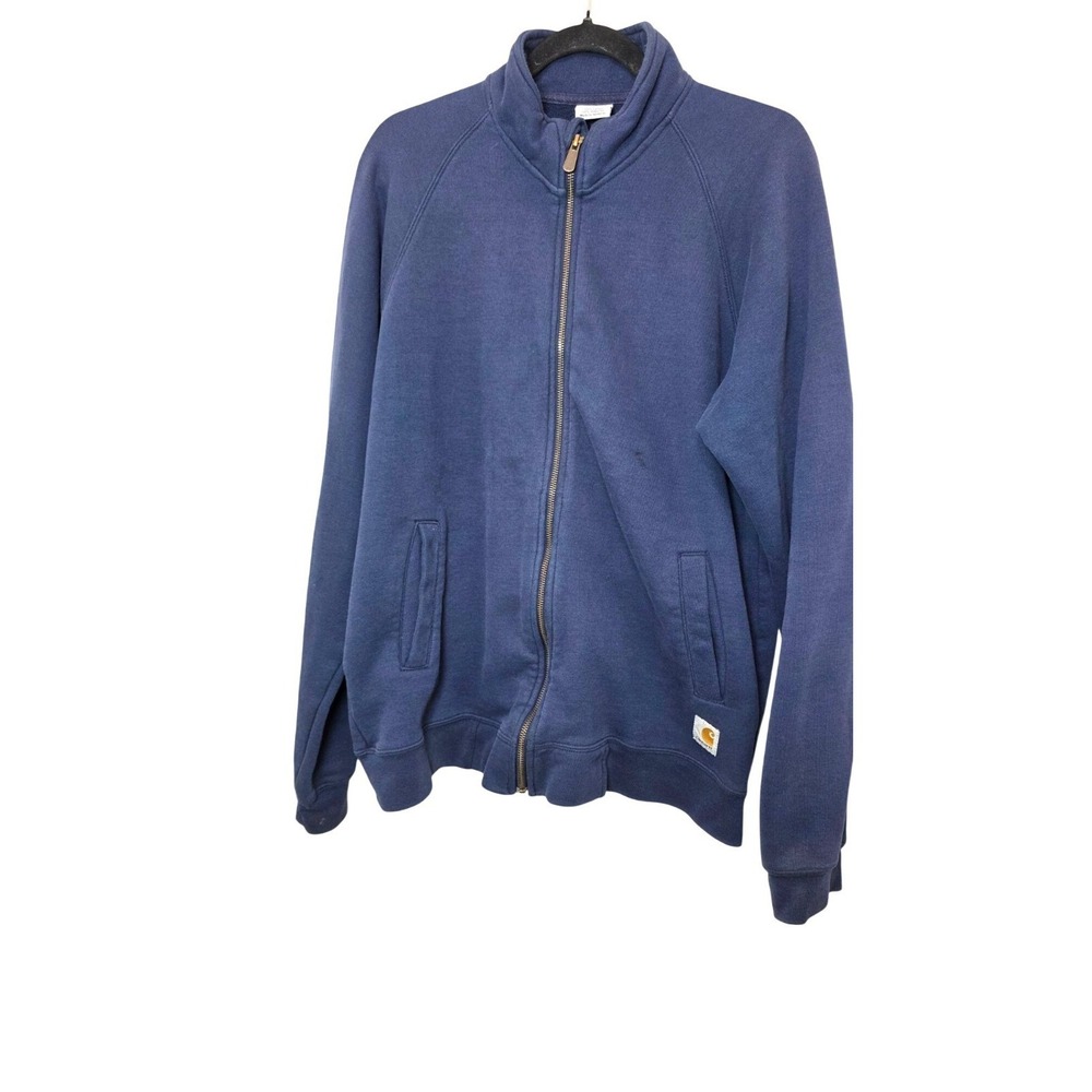 Carhartt Blue Full-Zip Fleece-Lined‎ Jacket Size L Heavyweight Durable Workwear
